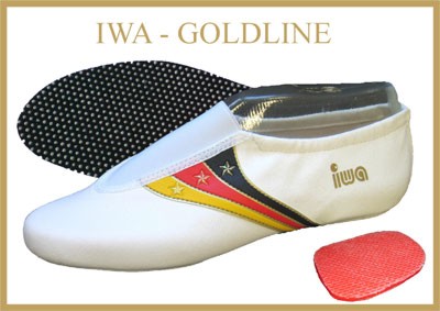 Turnschläppchen Spitzenmodell Gymnastik Kunst Turn Schuh IWA 501 Leder weiß 